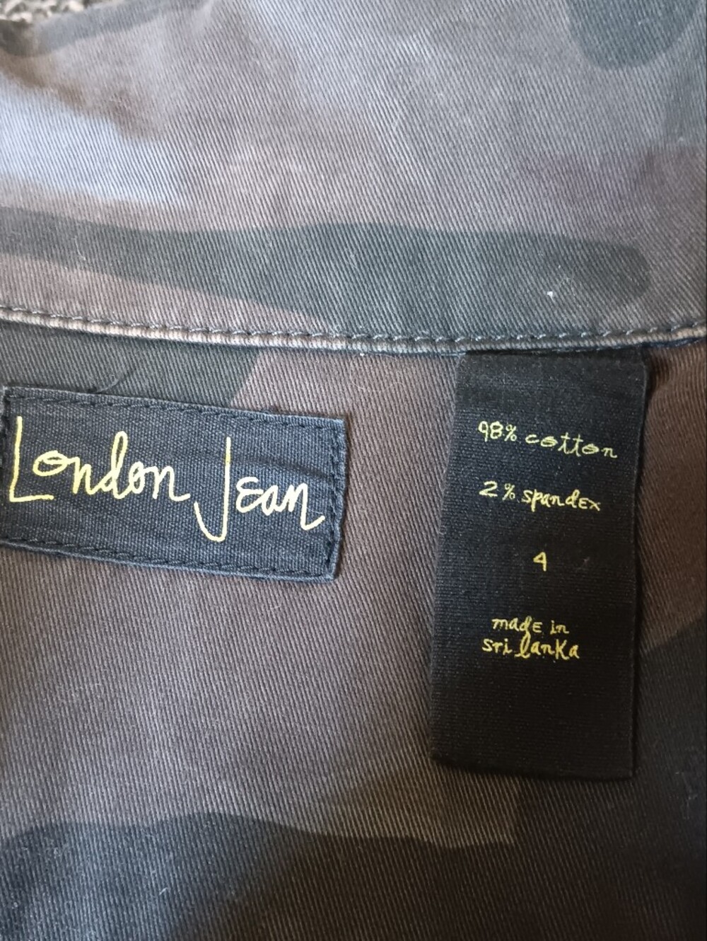 Cargo Military Style Camouflage Utility Jacket Army Coat London Jean Sz. 4 Women - Picture 10 of 12